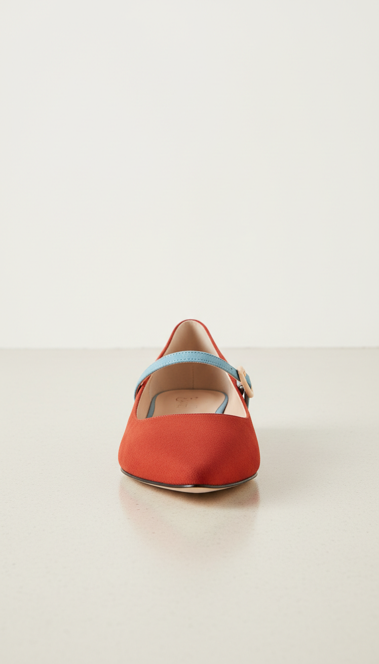 Vermilion Pop Pointed Flat