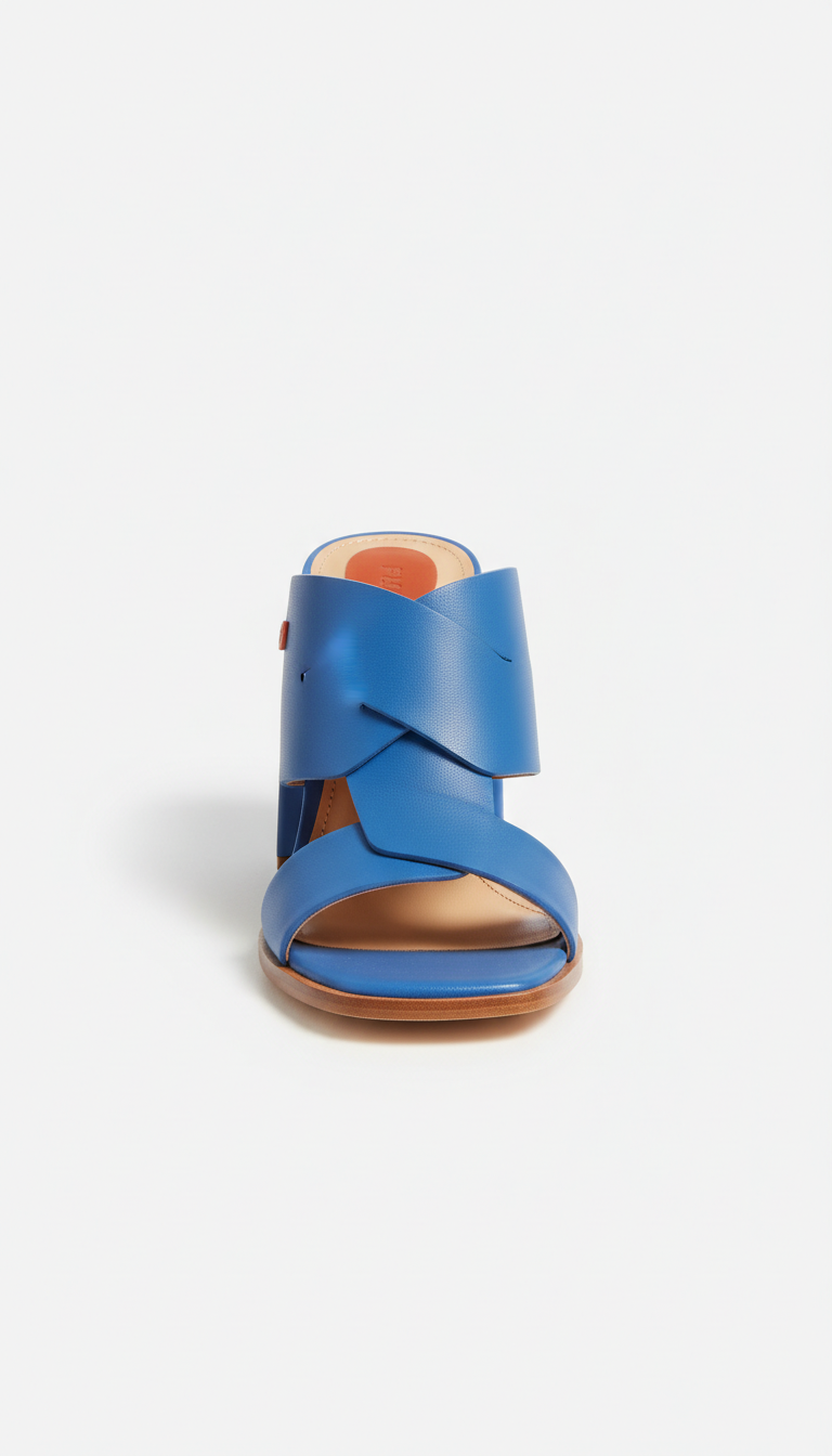 Electric Blue Block Heel Sandal